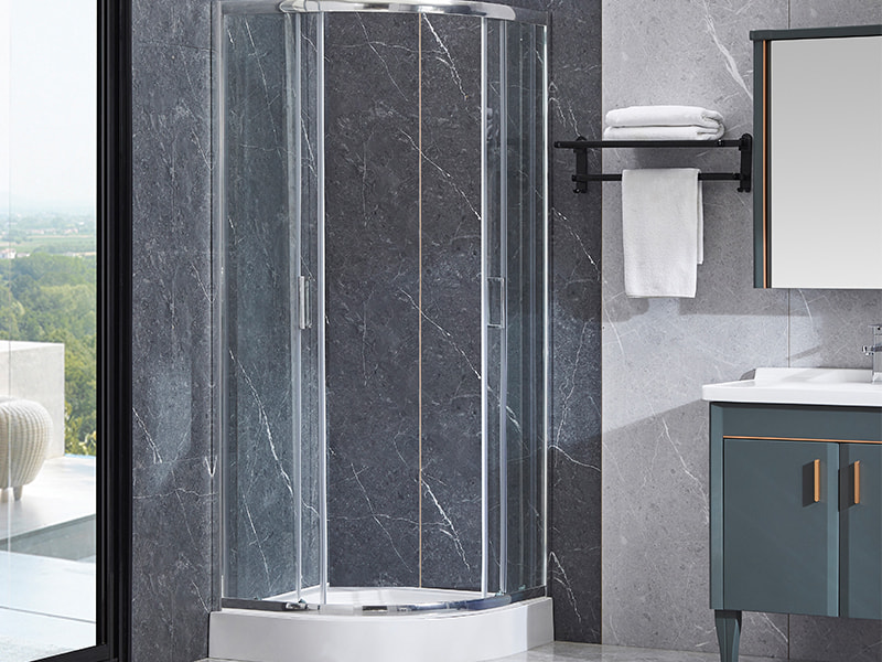 SE verchroomde aluminium profielschuifbare douchewand voor badkamer SE verchroomde aluminium profielschuifbare douchewand voor badkamer