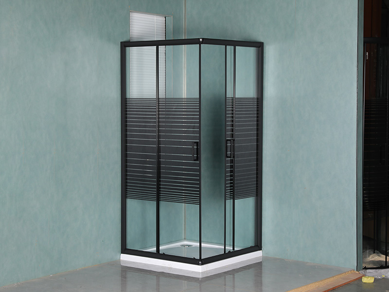 SQ zwarte aluminium profiel vierkante douchewand met dubbele gaten SQ zwarte aluminium profiel vierkante douchewand met dubbele gaten