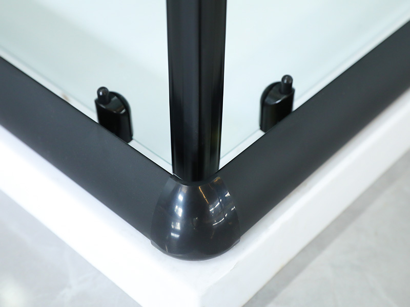 SQ zwarte aluminium profiel vierkante douchewand met dubbele gaten SQ zwarte aluminium profiel vierkante douchewand met dubbele gaten