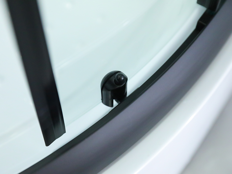 SE Douchewand van gehard glas met zwart aluminium frame SE Douchewand van gehard glas met zwart aluminium frame