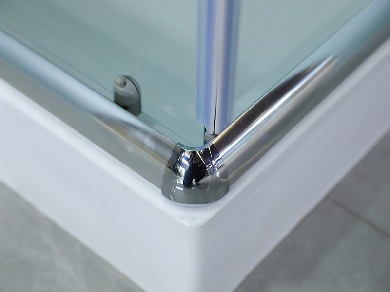 RE verchroomd aluminium frame van gehard glas, vierkante schuifdouche met lade RE verchroomd aluminium frame van gehard glas, vierkante schuifdouche met lade