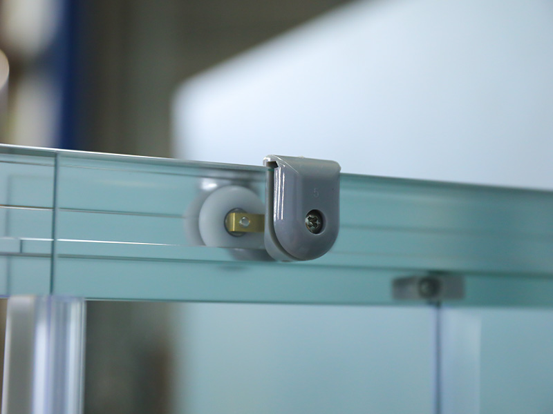 RE verchroomd aluminium frame van gehard glas, vierkante schuifdouche met lade RE verchroomd aluminium frame van gehard glas, vierkante schuifdouche met lade