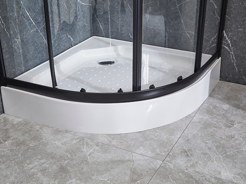 SE glazen schuifdeur voor douchewand, zwart aluminium profiel SE glazen schuifdeur voor douchewand, zwart aluminium profiel