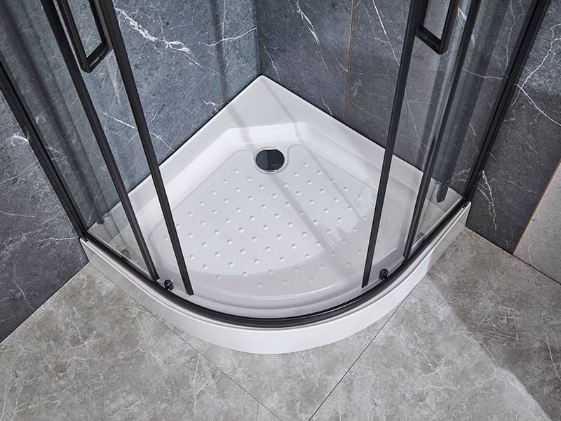 SE glazen schuifdeur voor douchewand, zwart aluminium profiel SE glazen schuifdeur voor douchewand, zwart aluminium profiel