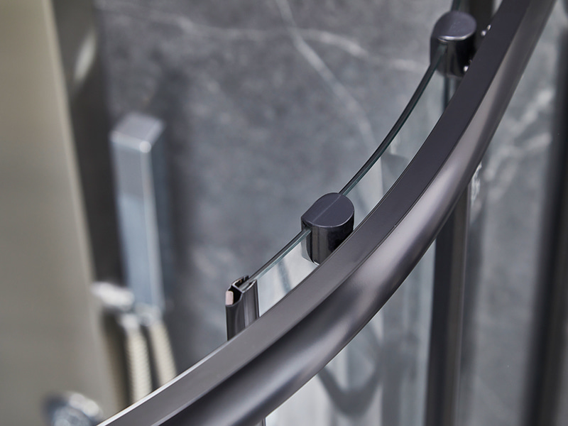 SE glazen schuifdeur voor douchewand, zwart aluminium profiel SE glazen schuifdeur voor douchewand, zwart aluminium profiel