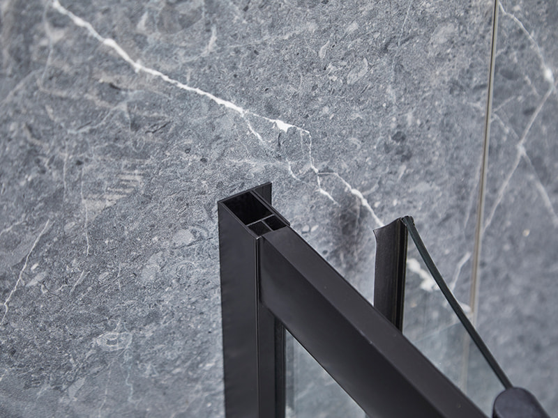 SE glazen schuifdeur voor douchewand, zwart aluminium profiel SE glazen schuifdeur voor douchewand, zwart aluminium profiel