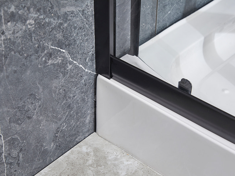 SE glazen schuifdeur voor douchewand, zwart aluminium profiel SE glazen schuifdeur voor douchewand, zwart aluminium profiel