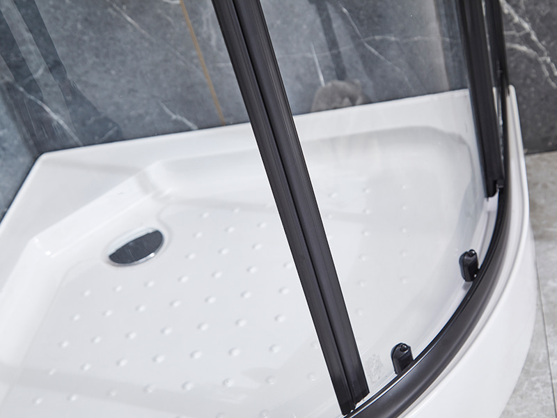 SE glazen schuifdeur voor douchewand, zwart aluminium profiel SE glazen schuifdeur voor douchewand, zwart aluminium profiel