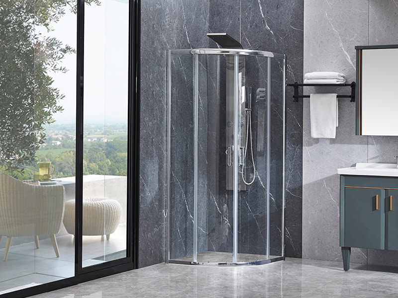 SE verchroomde aluminium profielschuifbare douchewand voor badkamer SE verchroomde aluminium profielschuifbare douchewand voor badkamer