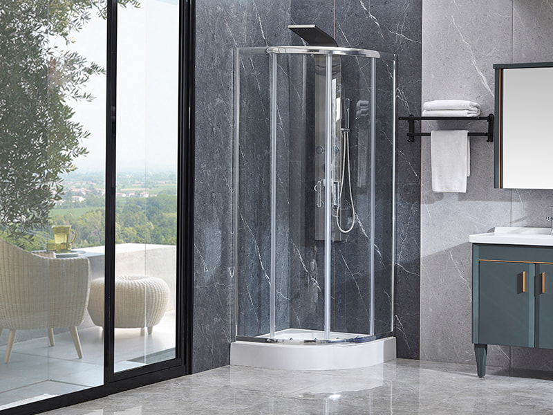 SE verchroomde aluminium profielschuifbare douchewand voor badkamer SE verchroomde aluminium profielschuifbare douchewand voor badkamer