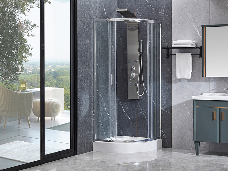 SE verchroomde aluminium profielschuifbare douchewand voor badkamer SE verchroomde aluminium profielschuifbare douchewand voor badkamer