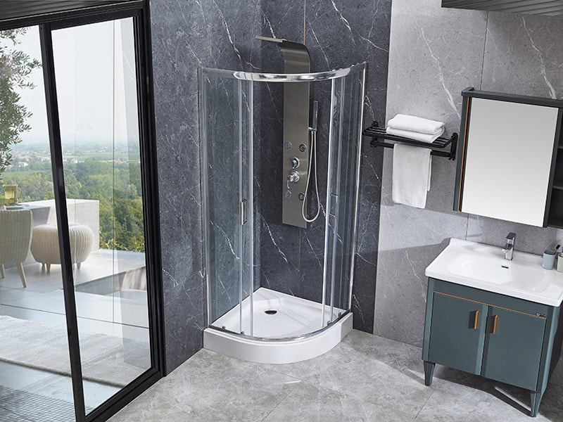 SE verchroomde aluminium profielschuifbare douchewand voor badkamer SE verchroomde aluminium profielschuifbare douchewand voor badkamer