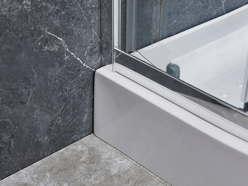 SE verchroomde aluminium profielschuifbare douchewand voor badkamer SE verchroomde aluminium profielschuifbare douchewand voor badkamer