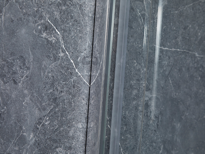 SE verchroomde aluminium profielschuifbare douchewand voor badkamer SE verchroomde aluminium profielschuifbare douchewand voor badkamer