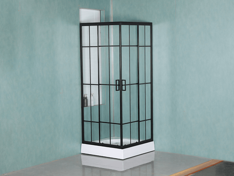 SQ helder gehard glas met opdruk, glijdende douchewand