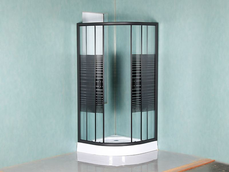 SE Douchewand van gehard glas met zwart aluminium frame SE Douchewand van gehard glas met zwart aluminium frame