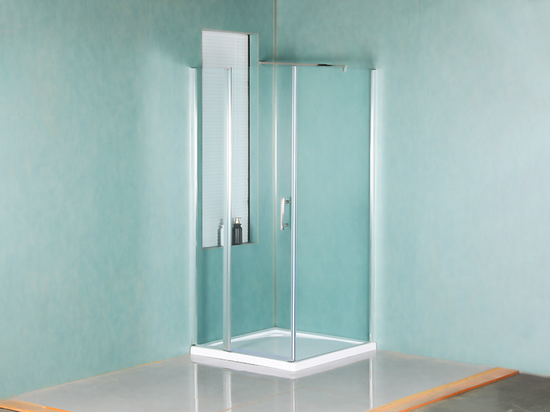 RSQB Pivot douchewand van helder gehard glas